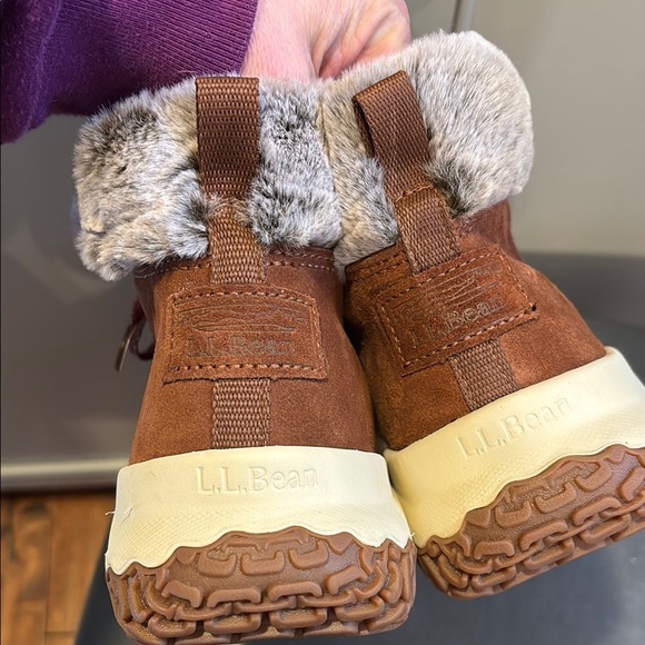 LL Bean Women's Day Venture Brown Suede Insulated Cozy Lace-Up Boots Sz 9M - Picture 5 of 10